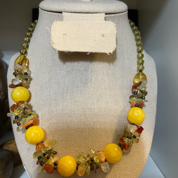 Vintage Natural Baltic  Amber Old Brazilian Tourmaline  Handmade Necklace - Picture 6 of 6